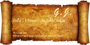 Göllner Jolánta névjegykártya